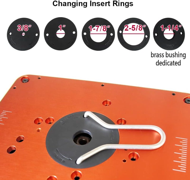 O'SKOOL Precision Aluminum Router Table Insert Plate, Router Templates With Pre-Drilled Adapt to Multiple Routers of Different Model, RTS02A - Image 5